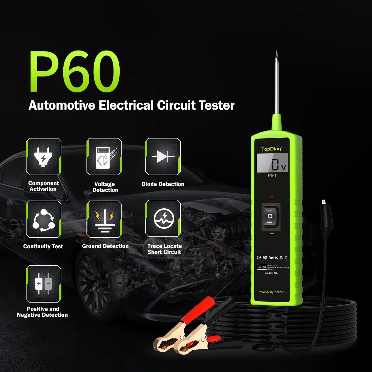 Jdiag P60 Otomotiv Güç Devresi - Power Tools Automotive incelemesi ve fiyatı